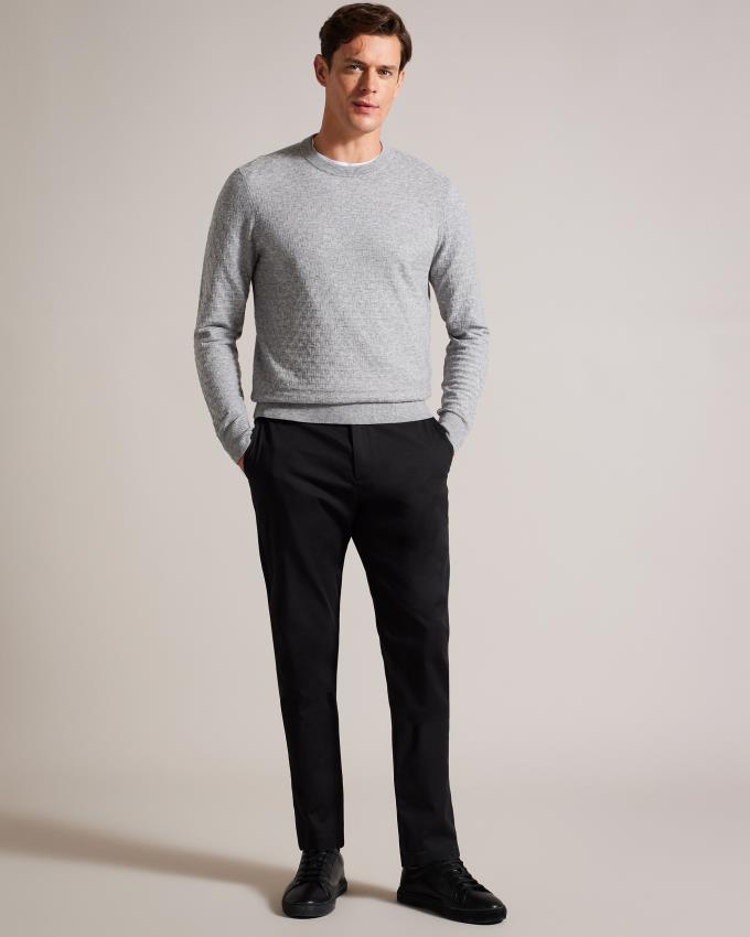 Pull Ted Baker Long Sleeve T Knit Grise Homme | HGM-83515479